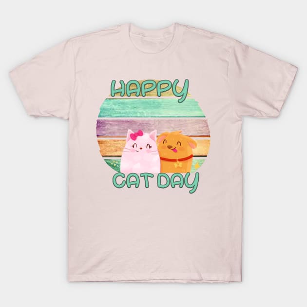 Happy Cat Day International  cat day T-Shirt by Get Yours